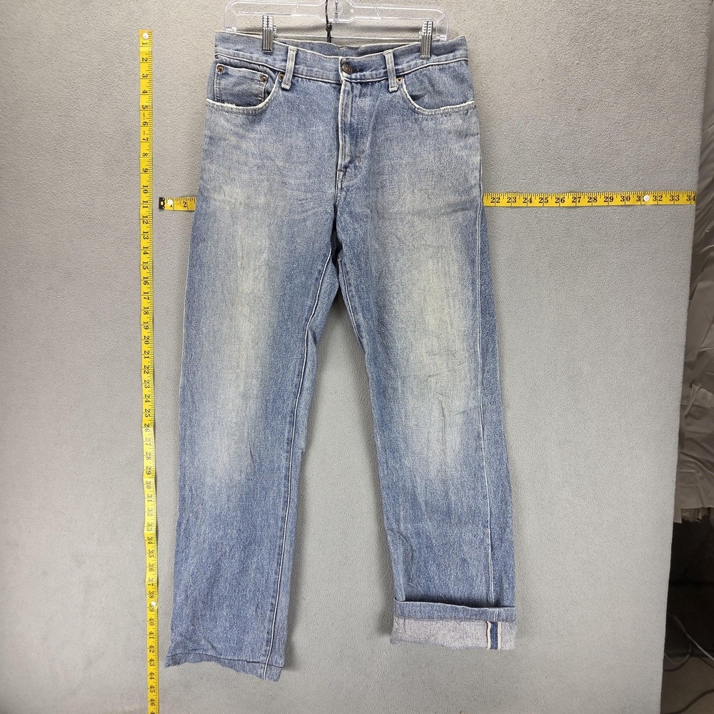 Edwin Jeans Mens 30x33 Blue Selvedge 505XX Regular Straight Light Wash Zip Fly